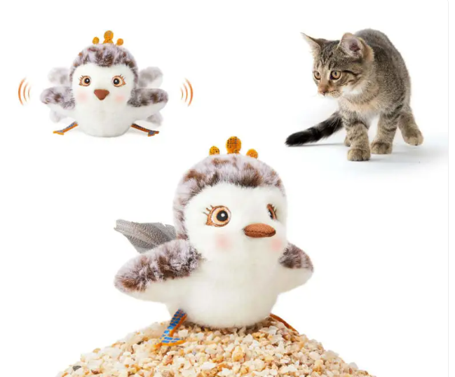 FurEase™ Realistic Flapping Bird USB Rechargeable Interactive Chirping Cat Toy