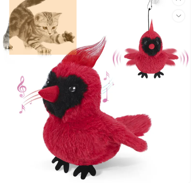 FurEase™ Realistic Flapping Bird USB Rechargeable Interactive Chirping Cat Toy
