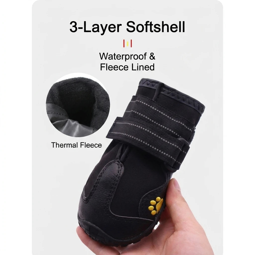 FurEase™ Waterproof Dog Boots - Anti-Slip Paw Protectors for Snow & Rain